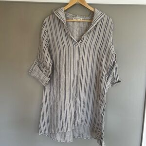 [NWOT] 100% Linen TERZO MILLENIO - TUNIC - Size Medium - Made in Italy - Oatmeal